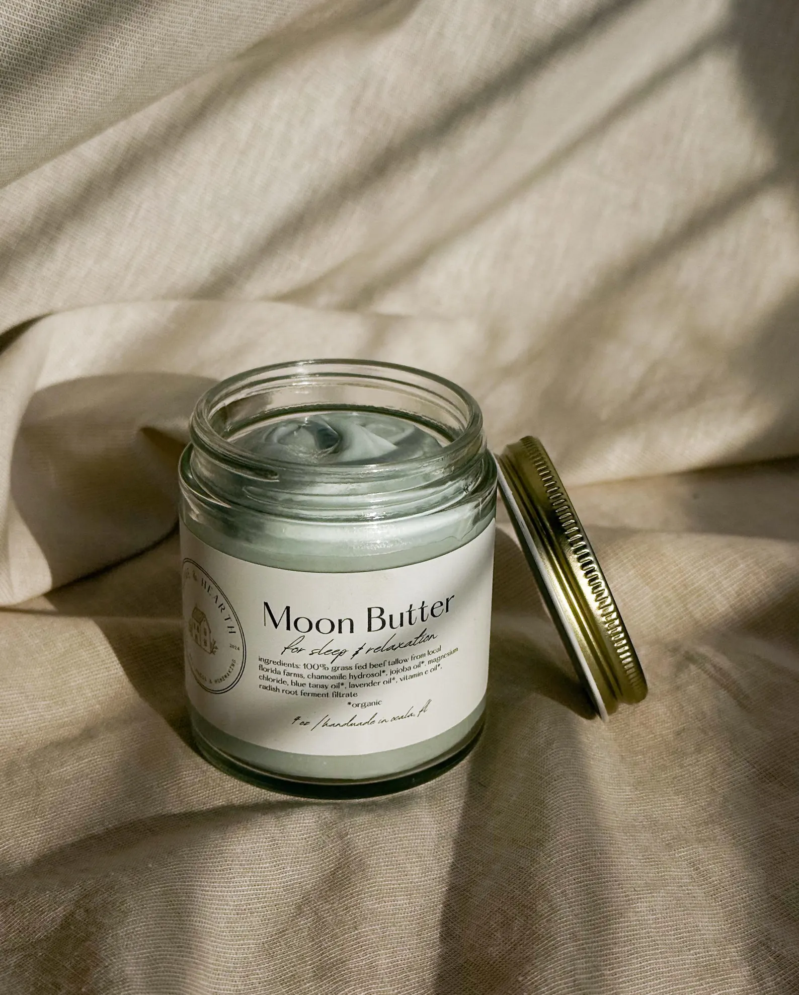 Tallow Magnesium Body Butter, Blue Tansy Grass Fed Tallow, Organic Natural Skincare, Whipped Chamomile Body Balm, Ease Muscle Pain, Dry Skin