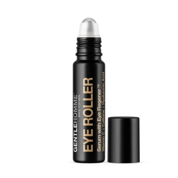 Men's Caffeine Eye Roller Serum with Hyaluronic Acid and Vitamin C - Reduce Dark Circles Puffiness Eye Bags