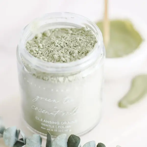 organic green tea + coconut milk cleansing grain