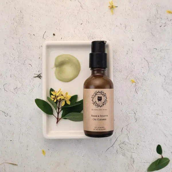 Neem and Sulfur Oil Cleanse, Holistic Face Wash, Natural Skincare